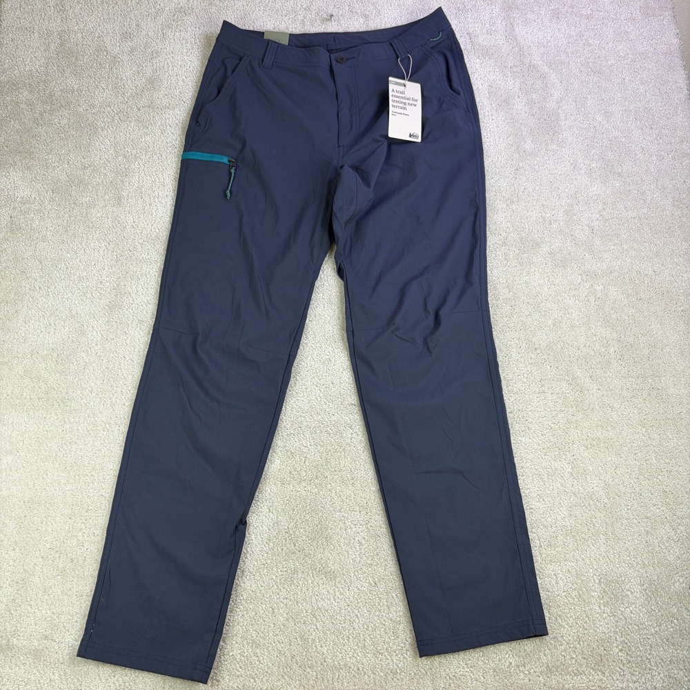 REI Co-op Trailmade Pants Mens 34 Blue Nights Hiking Nylon Stretch UPF50